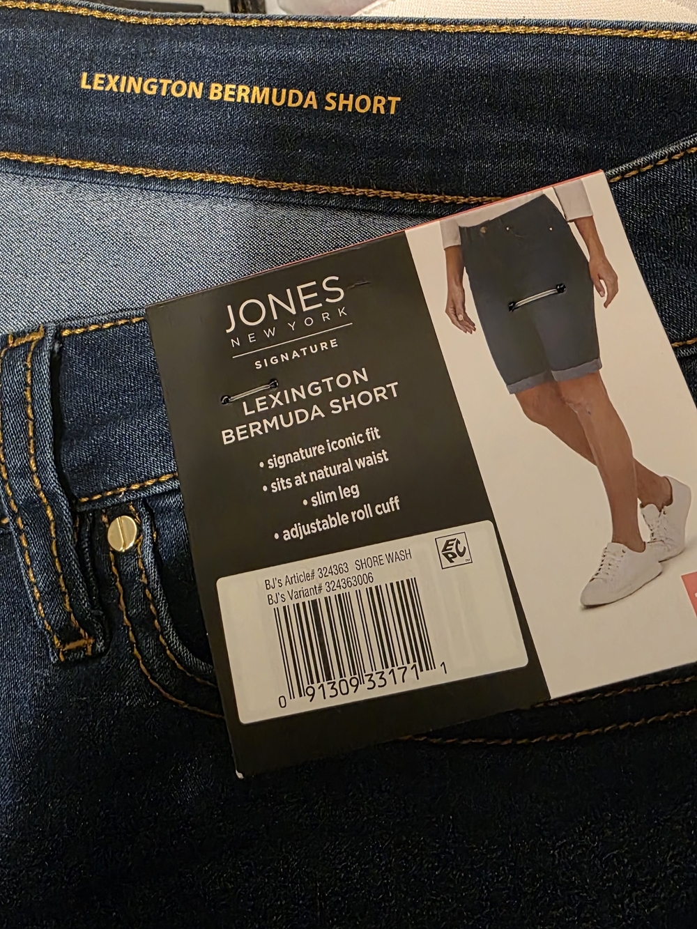 Jones New York Dark Blue Denim Bermuda Shorts